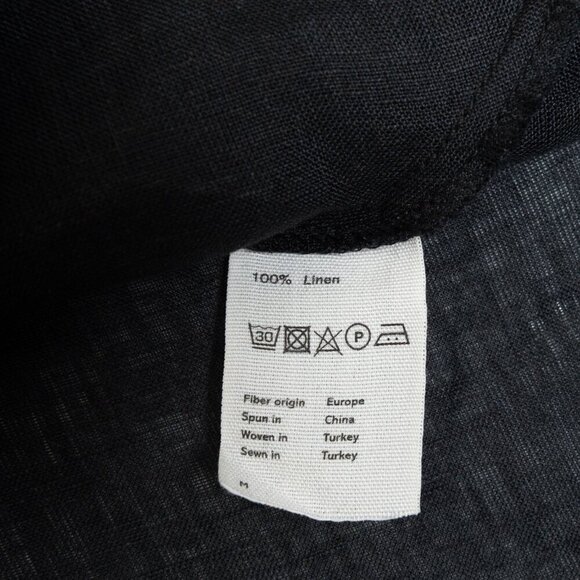 Baserange Dydine Skirt Linen Flared Maxi Black Sheer Lagenlook - Picture 10 of 10